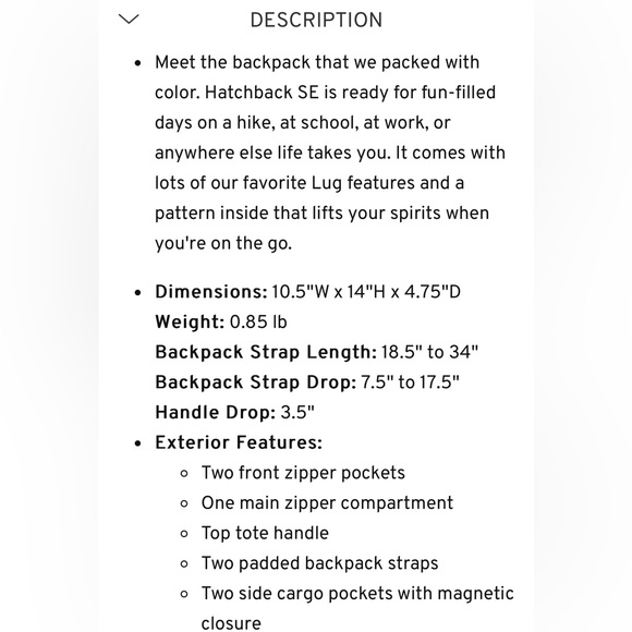 Lug Hatchback SE, Kelly Green, NWT - Picture 8 of 9